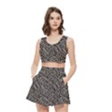 Brown Snake Pattern Women s Crop Top Pleated Skater Rave Skirt View1
