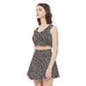Brown Snake Pattern Women s Crop Top Pleated Skater Rave Skirt View2