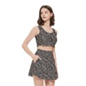 Brown Snake Pattern Women s Crop Top Pleated Skater Rave Skirt View3