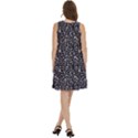 Brown Giraffe Pattern Round Neck Sleeve Casual Dress With Pockets View4