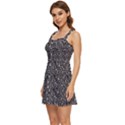 Brown Giraffe Pattern Ruffle Edge Bra Cup Chiffon Mini Dress View2