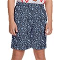 Blue Giraffe Pattern Kids  Basketball Shorts View1