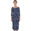 Blue Giraffe Pattern Quarter Sleeve Midi Bodycon Dress View1