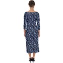Blue Giraffe Pattern Quarter Sleeve Midi Bodycon Dress View2