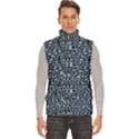 Blue Giraffe Pattern Men s High Neck Button Up Puffer Vest View1