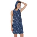 Blue Giraffe Pattern Racer Back Hoodie Dress View1