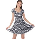 Black White Snake Pattern Cap Sleeve Dress View1