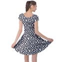 Black White Snake Pattern Cap Sleeve Dress View2