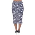Black White Snake Pattern Velvet Midi Pencil Skirt View2