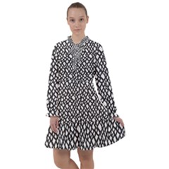 Black White Snake Pattern All Frills Dress