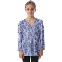 Blue Roses Kids  V Neck Casual Top