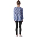 blue roses Kids  V Neck Casual Top View2