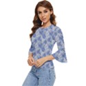 blue roses Bell Sleeve Top View2