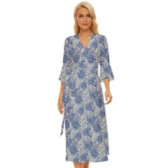 Blue Roses Midsummer Wrap Dress