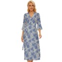 blue roses Midsummer Wrap Dress View1