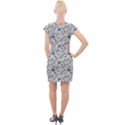 Grey Roses Cap Sleeve Bodycon Dress View2