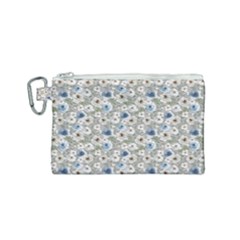 Grey Roses Canvas Cosmetic Bag (small)