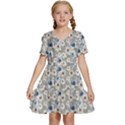 Grey Roses Kids  Short Sleeve Tiered Mini Dress View1