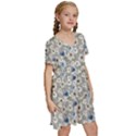 Grey Roses Kids  Short Sleeve Tiered Mini Dress View3