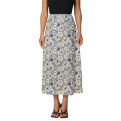 Grey Roses Classic Midi Chiffon Skirt