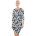 Roses Quarter Sleeve Hood Bodycon Dress View1