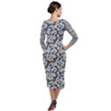 Roses Quarter Sleeve Midi Velour Bodycon Dress View2