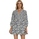 Roses V-Neck Placket Mini Dress View1
