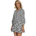 Roses V-Neck Placket Mini Dress View2