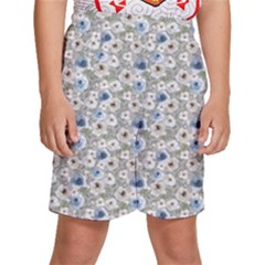 Roses Grey Roses Kids  Basketball Shorts