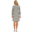 Roses Grey Roses Women s Round Neck Long Sleeve Bow Deco Dress View4