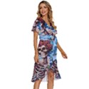 Grateful Dead Hippie Peace Roses Rock Music Legend Women s Kimono Wrap Satin Dress View3