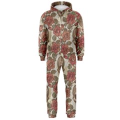 Skull And Roses Flowee Flora Floral Patterns Pattern Hooded Jumpsuit (men)