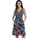 Leaves Nature Pattern Patterns Colorful Sleeveless V-Neck Skater Dress with Pockets View1