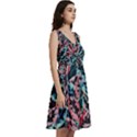 Leaves Nature Pattern Patterns Colorful Sleeveless V-Neck Skater Dress with Pockets View3