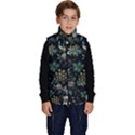 Pattern Flower Plants Leaves Nature Kid s Button Up Puffer Vest View1