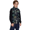Pattern Flower Plants Leaves Nature Kid s Button Up Puffer Vest View3