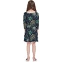 Pattern Flower Plants Leaves Nature Kids  Quarter Sleeve Skater Dress View2