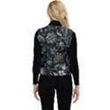Pattern Flower Plants Leaves Nature Women s Button Up Puffer Vest View2