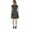 Pattern Flower Plants Leaves Nature Cap Sleeve High Waist Dress View4