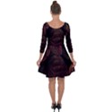 Leaves Plant Contrast Carved Nature Quarter Sleeve Skater Dress View2