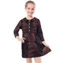 Leaves Plant Contrast Carved Nature Kids  Quarter Sleeve Shirt Dress View1