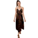 Leaves Plant Contrast Carved Nature Halter Tie Back Dress  View1