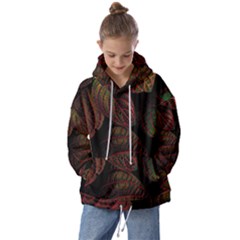 Leaves Plant Contrast Carved Nature Kids  Oversized Hoodie