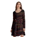 Leaves Plant Contrast Carved Nature Long Sleeve Knee Length Skater Dress With Pockets View3