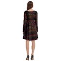 Leaves Plant Contrast Carved Nature Long Sleeve Knee Length Skater Dress With Pockets View4
