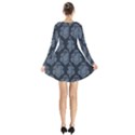 Dr Who Tardis Pattern Long Sleeve Velvet V-neck Dress View2