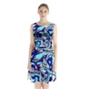 Trippy Dippy Bears Blue Dancing Greatful Dead Skull Steal Your Face Sleeveless Waist Tie Chiffon Dress View1