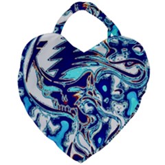Trippy Dippy Bears Blue Dancing Greatful Dead Skull Steal Your Face Giant Heart Shaped Tote