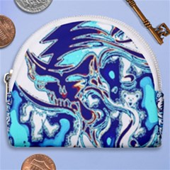 Trippy Dippy Bears Blue Dancing Greatful Dead Skull Steal Your Face Horseshoe Style Canvas Pouch