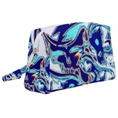 Trippy Dippy Bears Blue Dancing Greatful Dead Skull Steal Your Face Wristlet Pouch Bag (large)